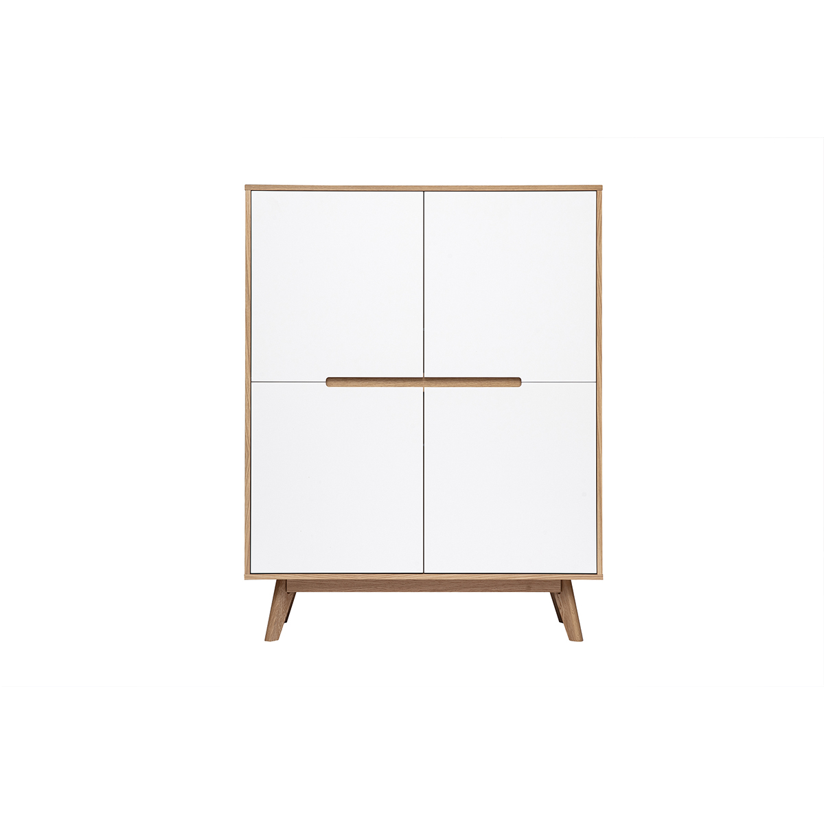 Buffet alto legno naturale e bianco 4 ante HELIA