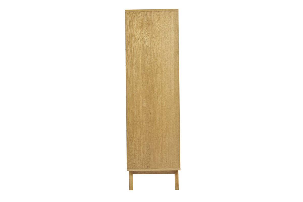 Buffet alto scandinavo in legno chiaro di hevea L60 cm LEENA