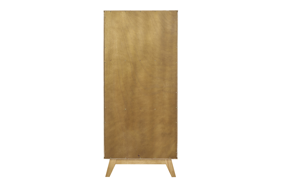 Buffet alto scandinavo in legno chiaro di hevea L60 cm LEENA