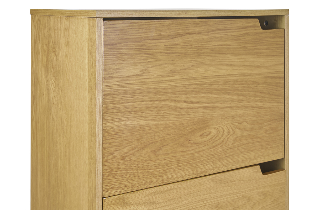 Buffet alto scandinavo in legno chiaro di hevea L60 cm LEENA