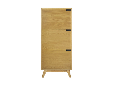 Buffet alto scandinavo in legno chiaro di hevea L60 cm LEENA