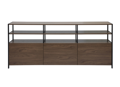 Buffet basso finitura legno scuro noce e metallo nero L180 cm MAXENCE