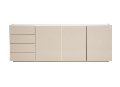 Buffet beige lucido 3 porte 4 cassetti L200 cm ISAURE