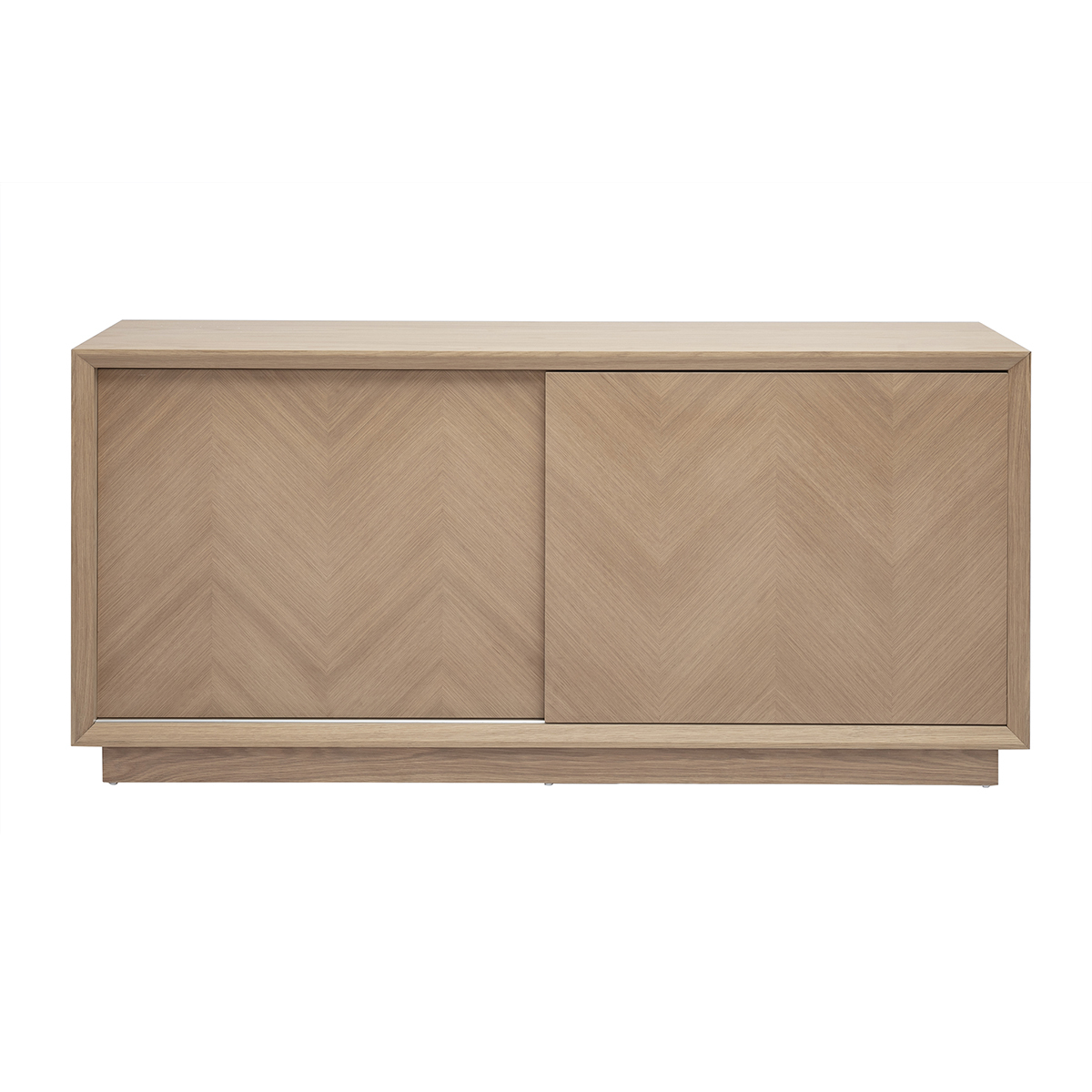 Buffet con motivi a spina di pesce in legno chiaro di rovere L160 cm ARROW