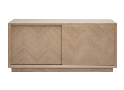 Buffet con motivi a spina di pesce in legno chiaro di rovere L160 cm ARROW