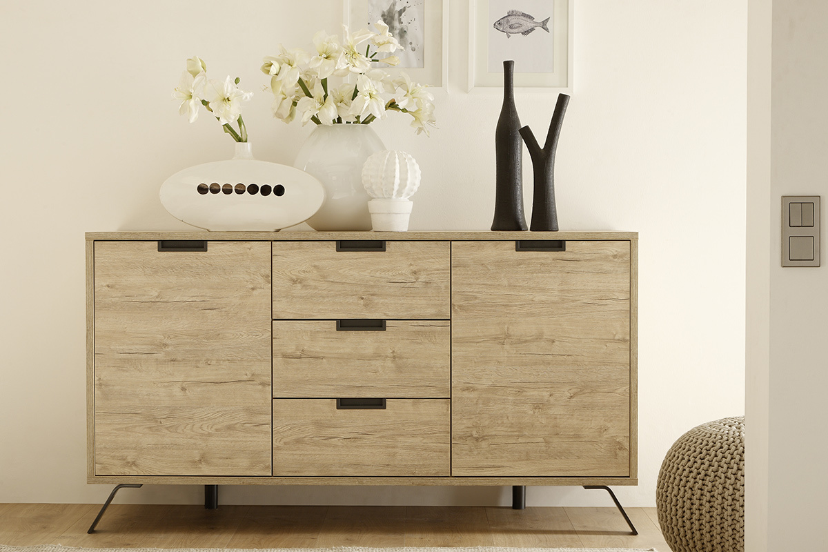Buffet design 2 ante 3 cassetti quercia ORIGIN