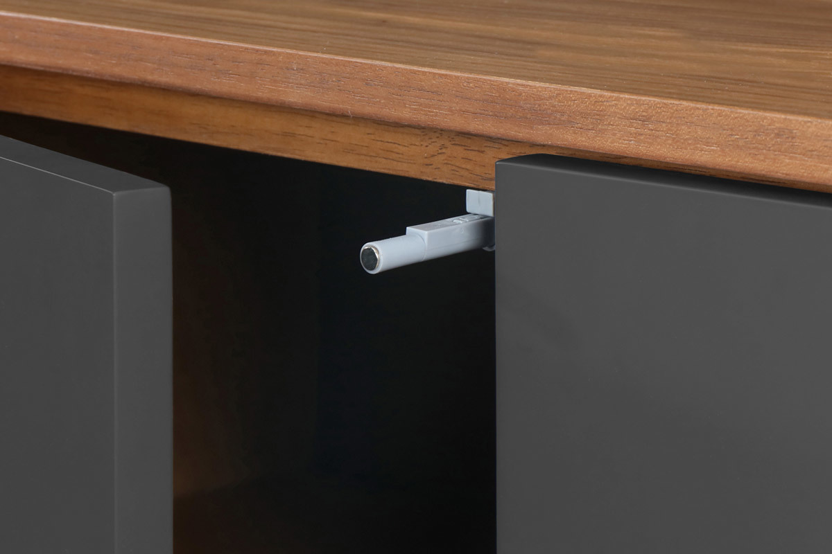 Buffet design grigio antracite e noce NEELA