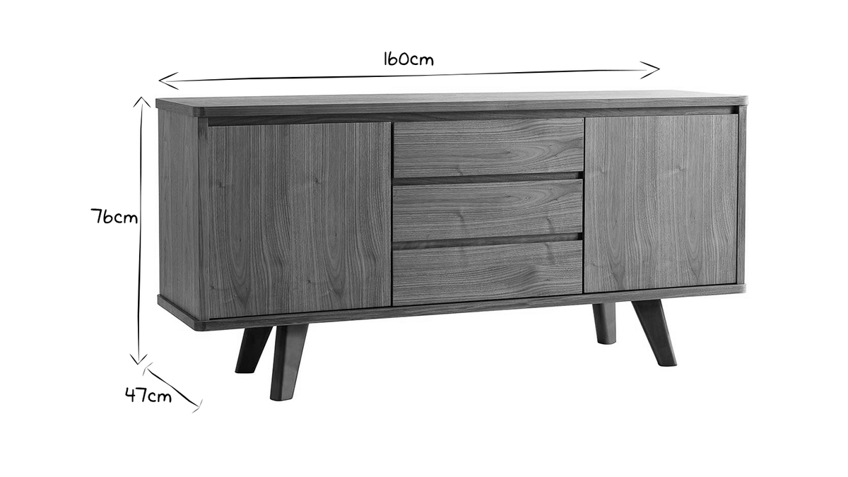 Buffet design in noce FIFTIES