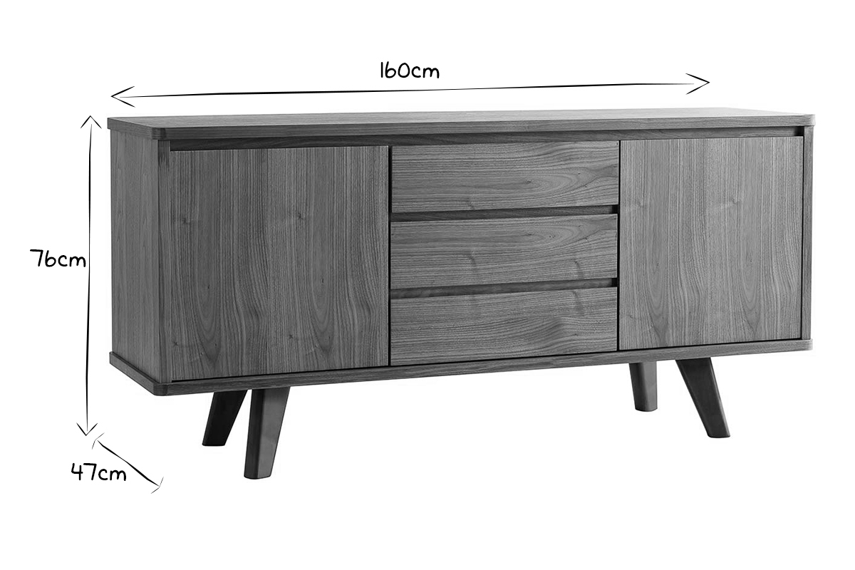 Buffet design in noce FIFTIES