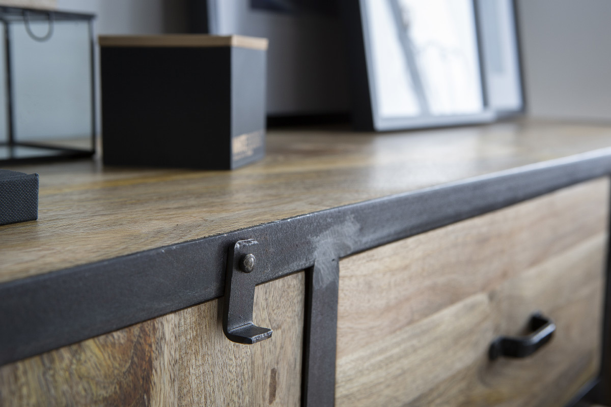 Buffet design industriale 160 cm legno massiccio INDUSTRIA