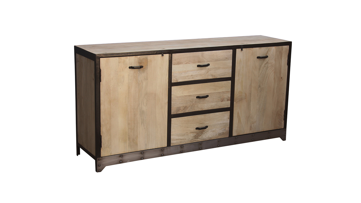 Buffet design industriale 160 cm legno massiccio INDUSTRIA