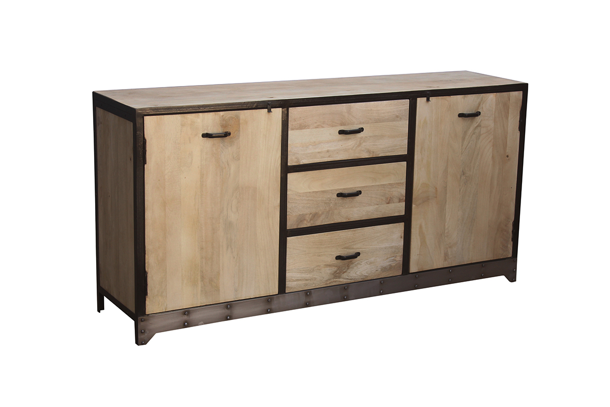 Buffet design industriale 160 cm legno massiccio INDUSTRIA