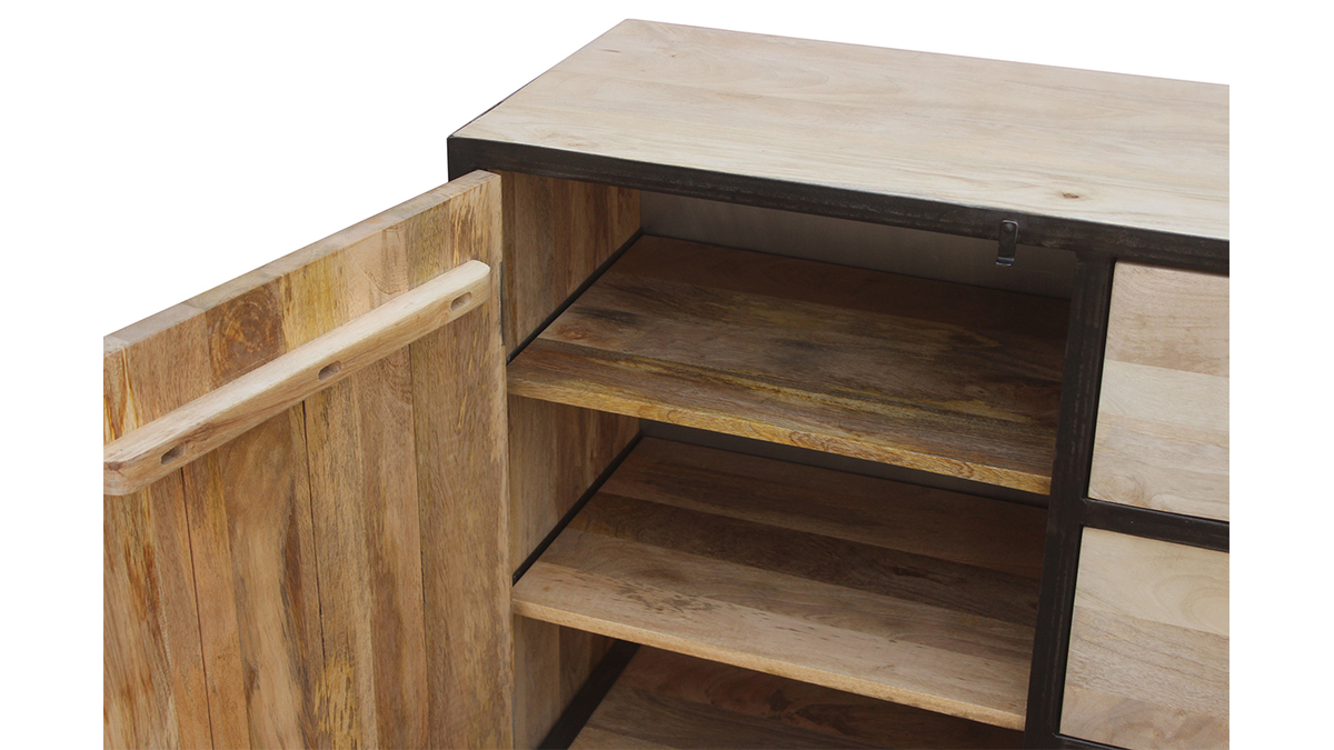 Buffet design industriale 160 cm legno massiccio INDUSTRIA