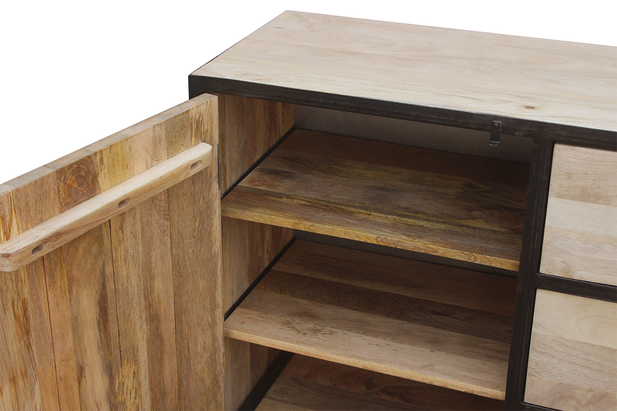 Buffet design industriale 160 cm legno massiccio INDUSTRIA