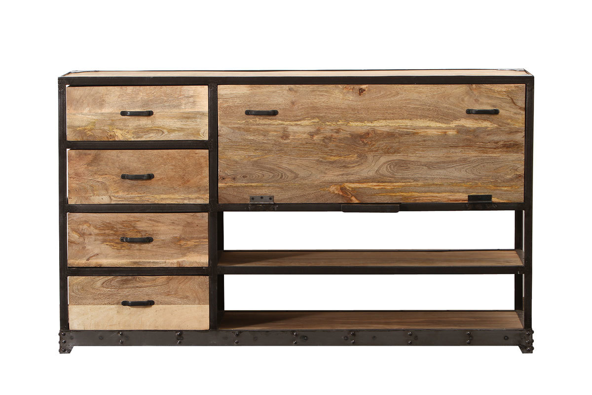 Buffet design industriale legno massiccio INDUSTRIA