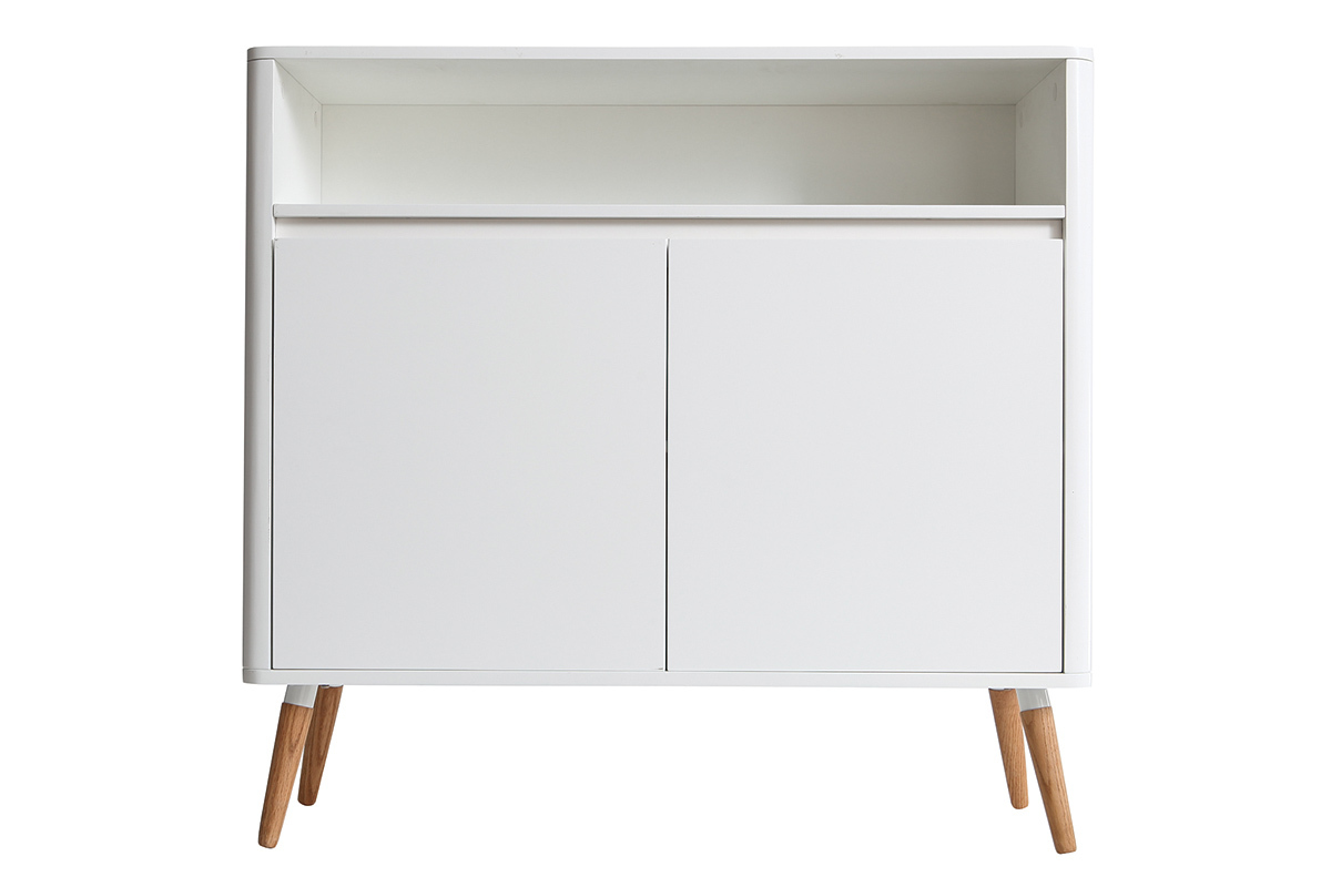Buffet design scandinavo bianco e legno TOTEM
