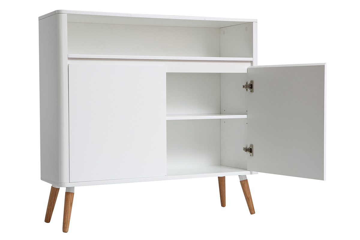 Buffet design scandinavo bianco e legno TOTEM