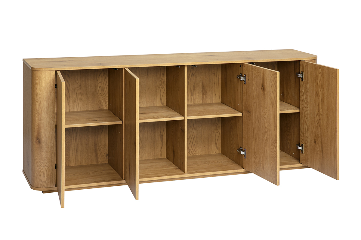 Buffet finitura legno chiaro rovere 4 ante L180 cm NEGAN