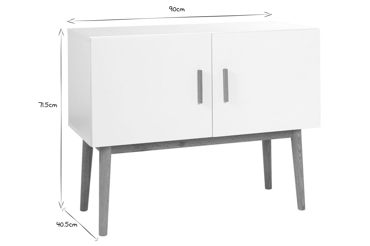 Buffet in legno naturale e bianco 2 ante GILDA