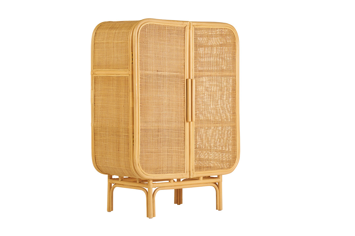 Buffet in rattan a 2 ante L80 cm LUWAK