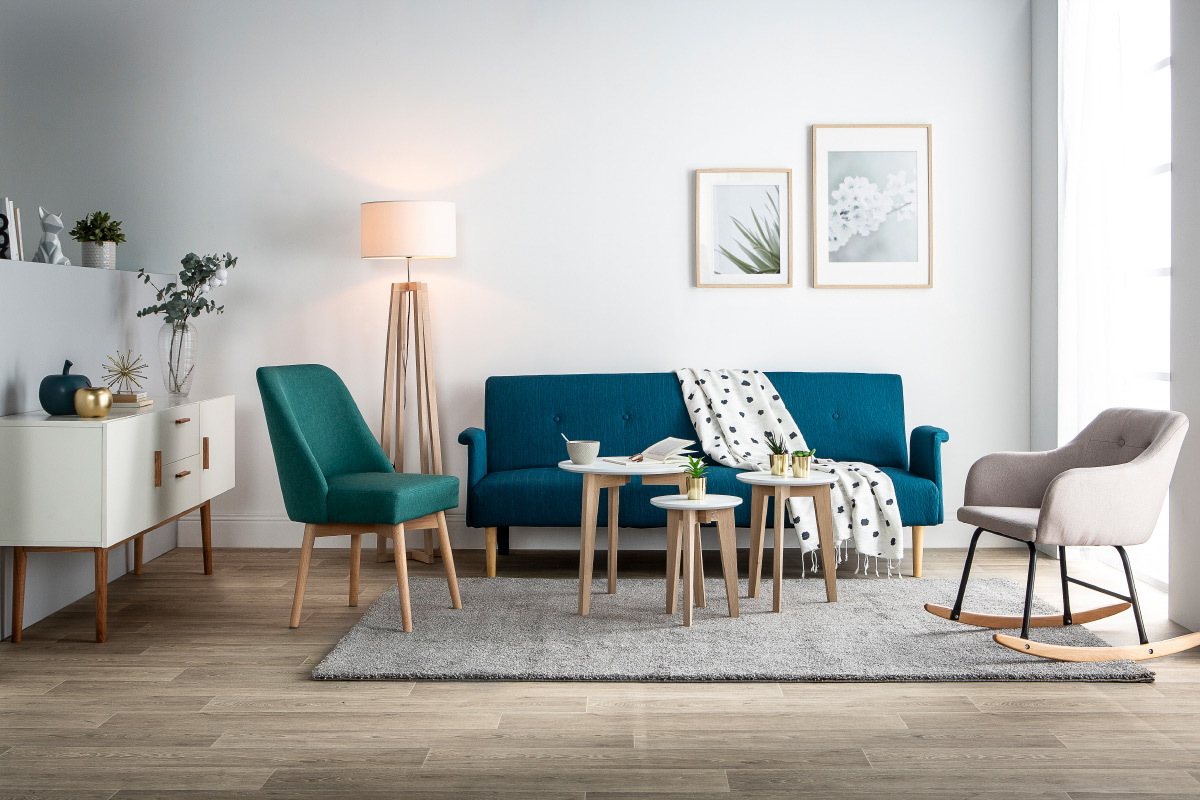 Buffet legno naturale e bianco 2 ante 2 cassetti GILDA