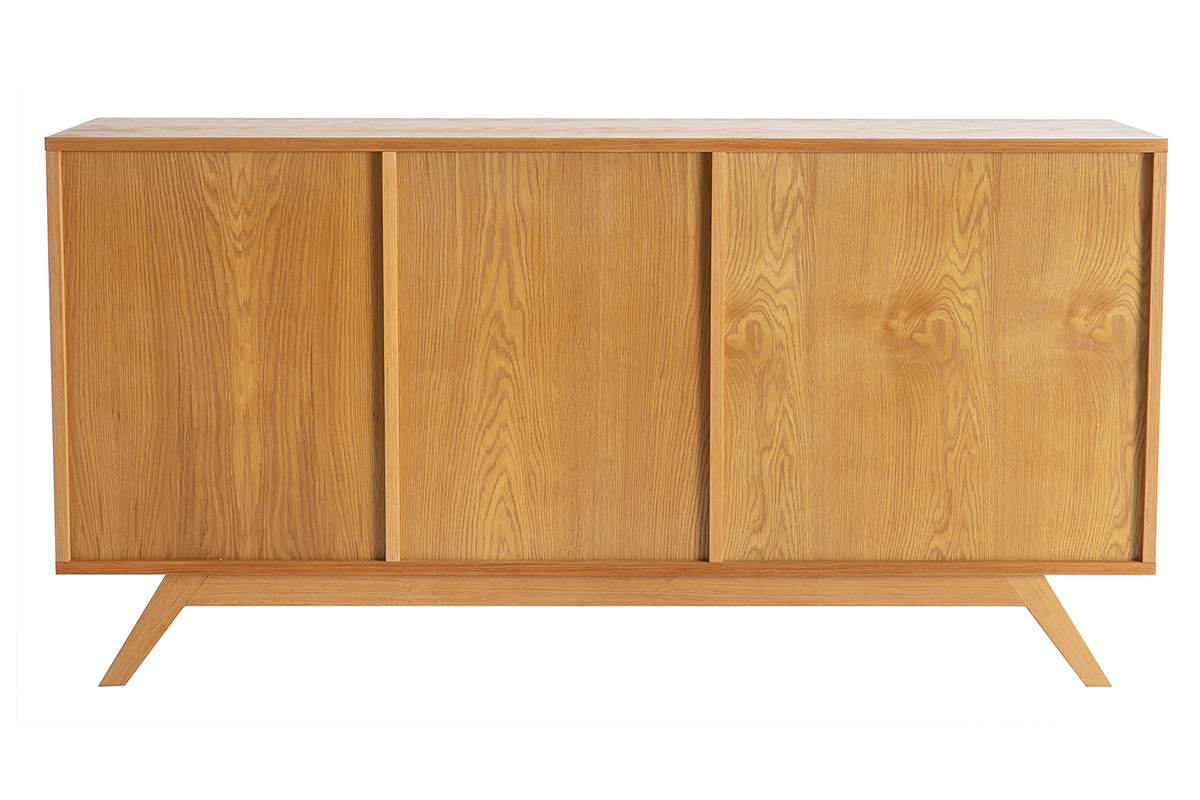 Buffet legno naturale e bianco 2 ante 4 cassetti HELIA