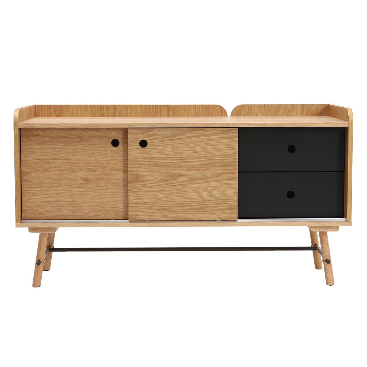 Buffet scandi giapponese quercia e grigio opaco 2 cassetti JAPANSK