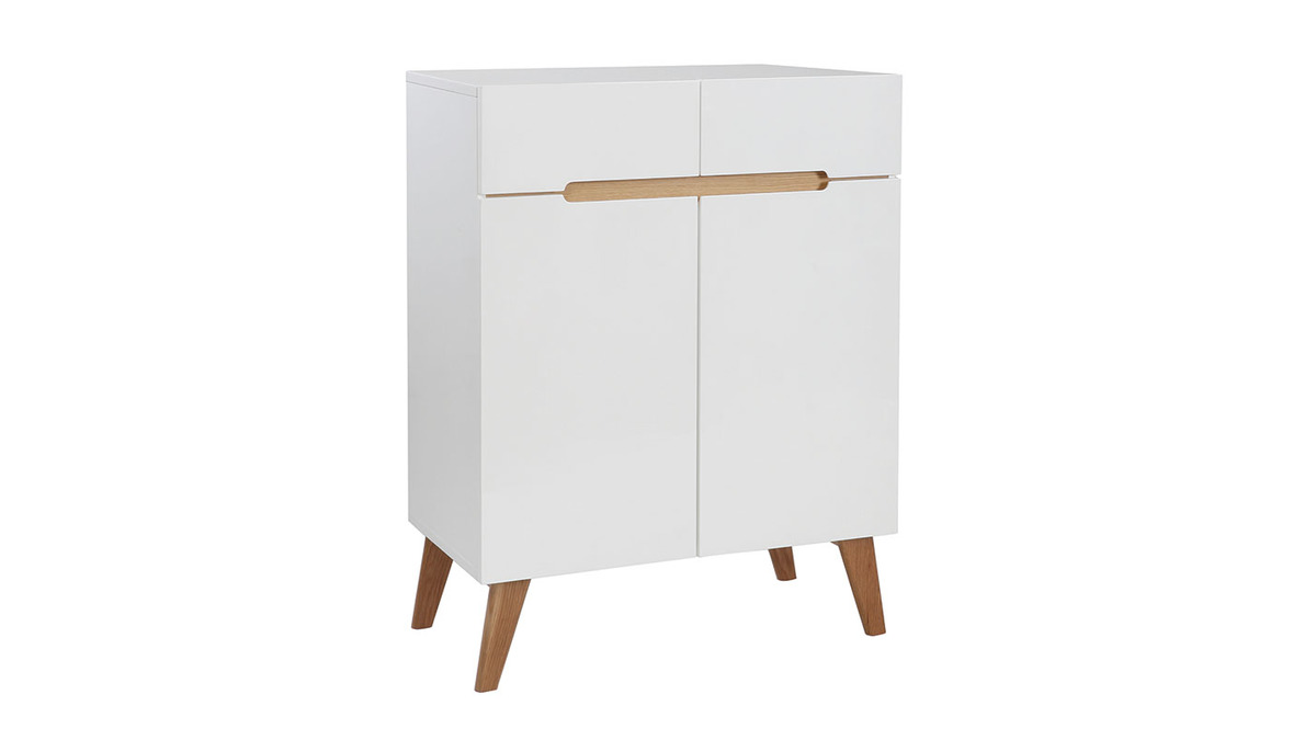 Buffet scandinavo bianco e frassino 80cm MELKA