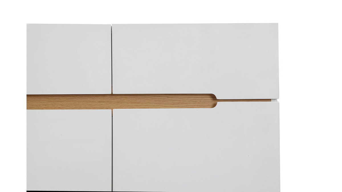 Buffet scandinavo bianco e frassino 80cm MELKA