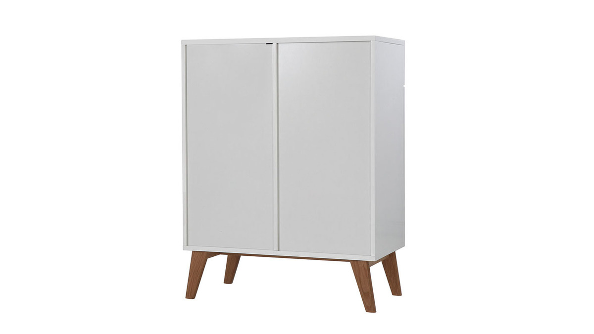 Buffet scandinavo bianco e frassino 80cm MELKA