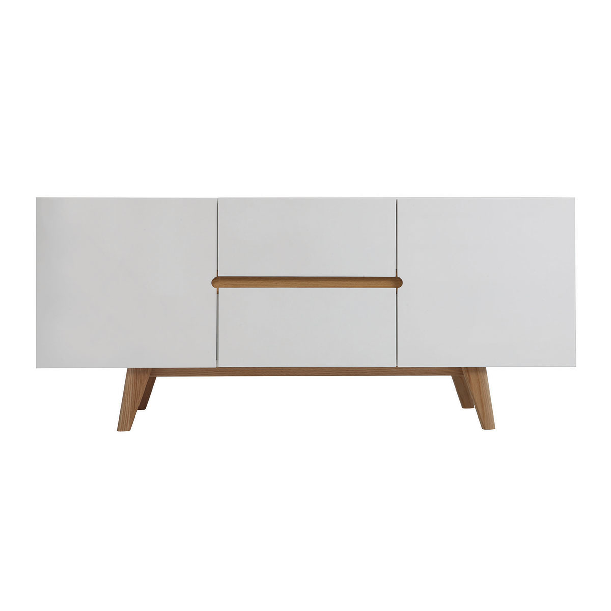 Buffet scandinavo bianco lucido e frassino 160cm MELKA