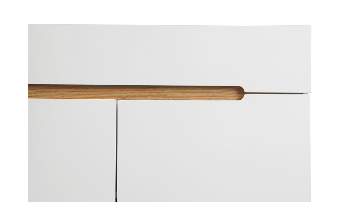 Buffet scandinavo bianco lucido e frassino 180cm MELKA