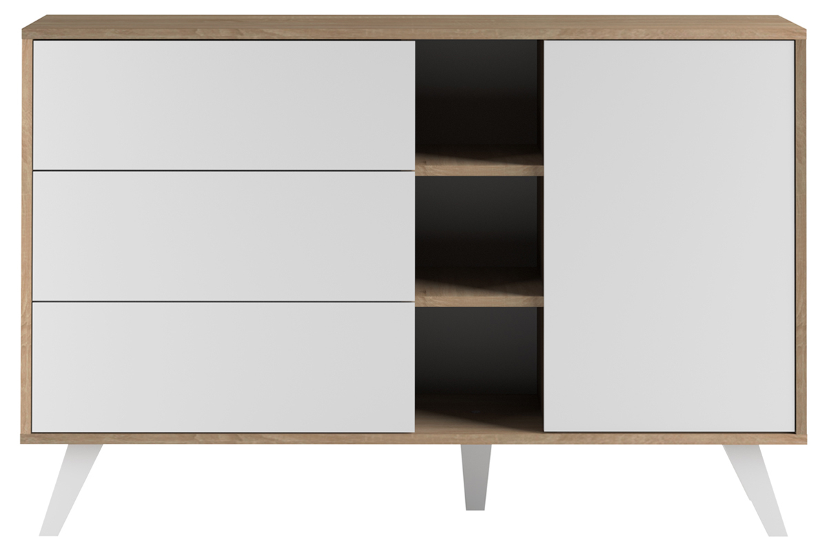 Buffet scandinavo legno e bianco ORIGAMI