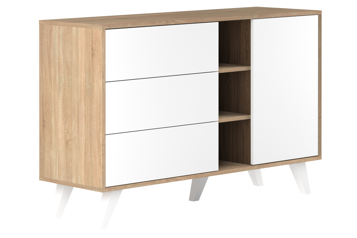 Buffet scandinavo legno e bianco ORIGAMI