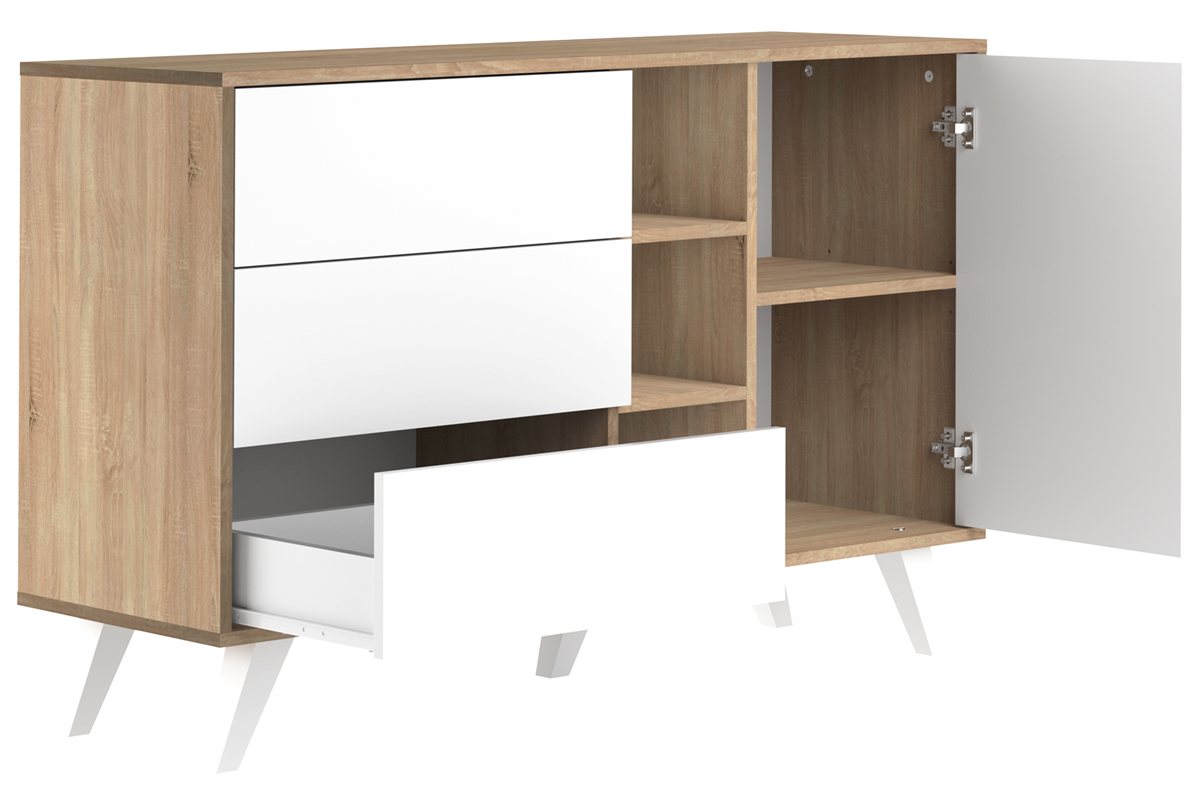 Buffet scandinavo legno e bianco ORIGAMI
