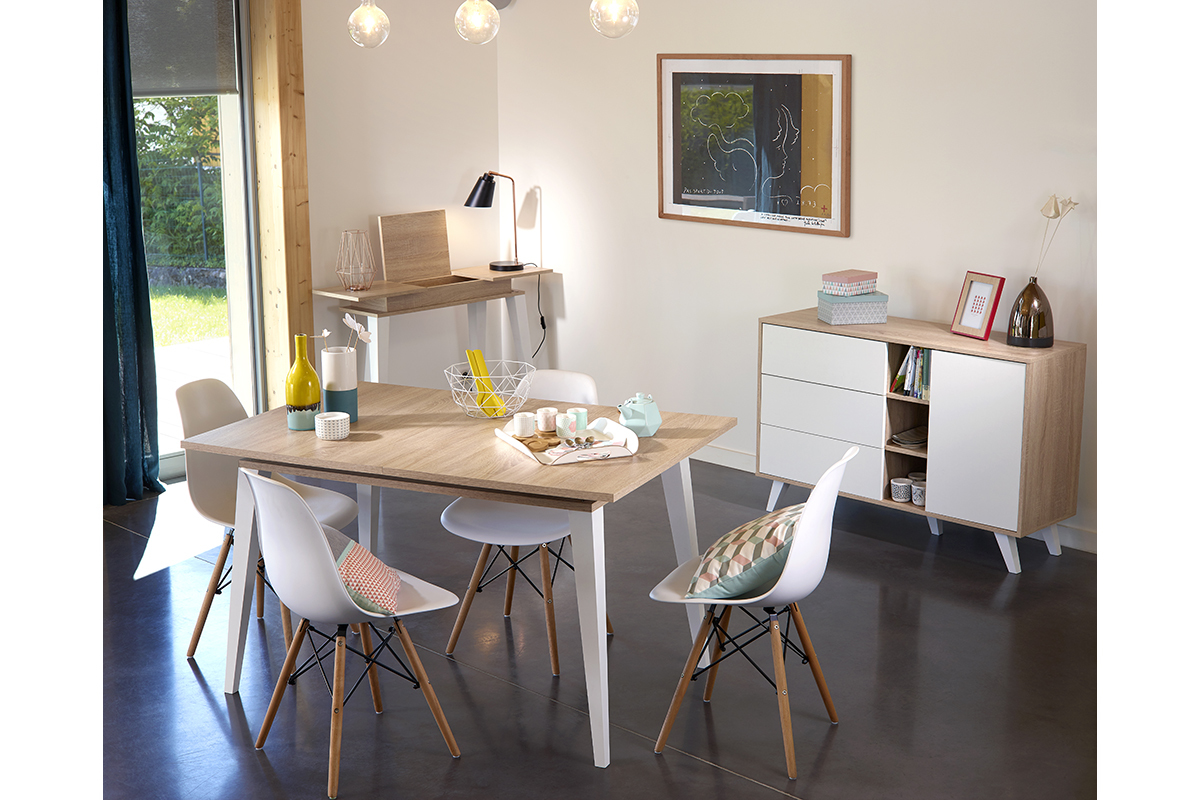 Buffet scandinavo legno e bianco ORIGAMI