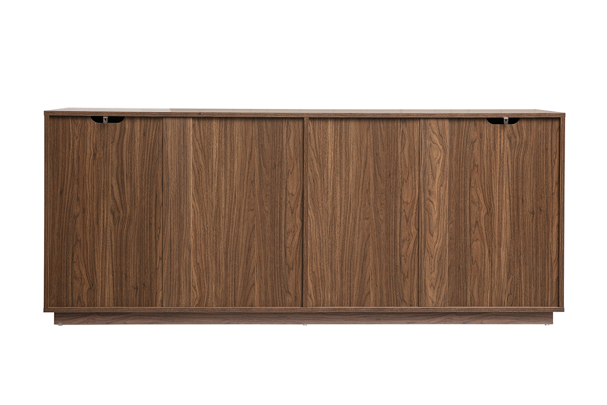 Buffet vintage in legno di noce, tre porte, vista posteriore