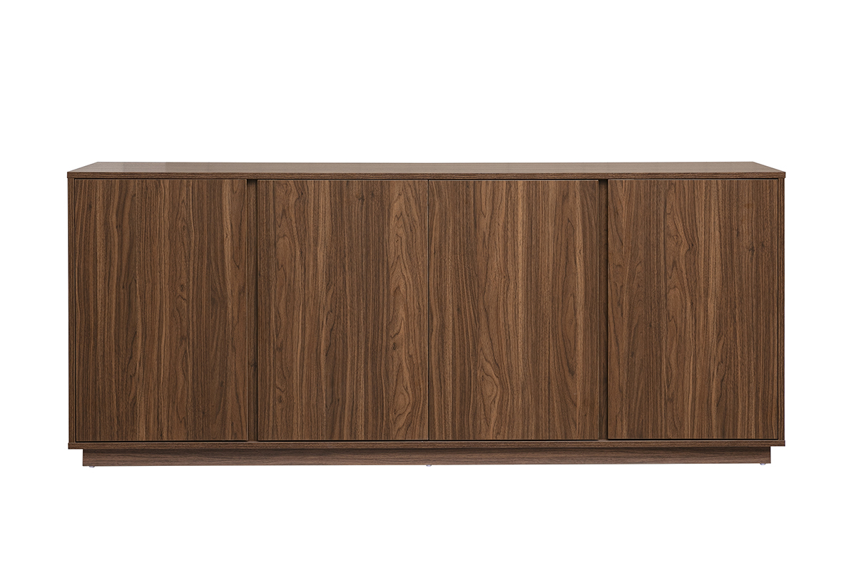 Buffet vintage in legno di noce a 3 porte, vista frontale.