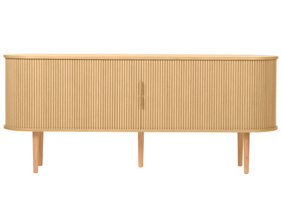 Buffet vintage in legno chiaro di quercia con 2 portas coperte scorrevoli L180 cm EPIC