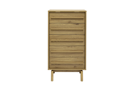 Cassettiera alta finitura legno rovere 5 cassetti L60 cm YSEULT