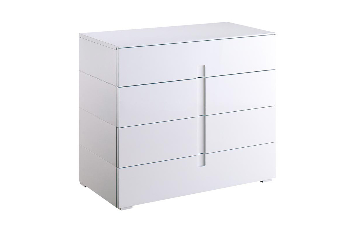 Cassettiera design laccata bianco 4 cassetti TED
