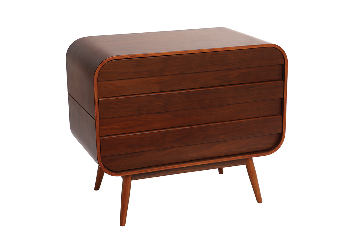 Cassettiera design noce 3 cassetti BJORG