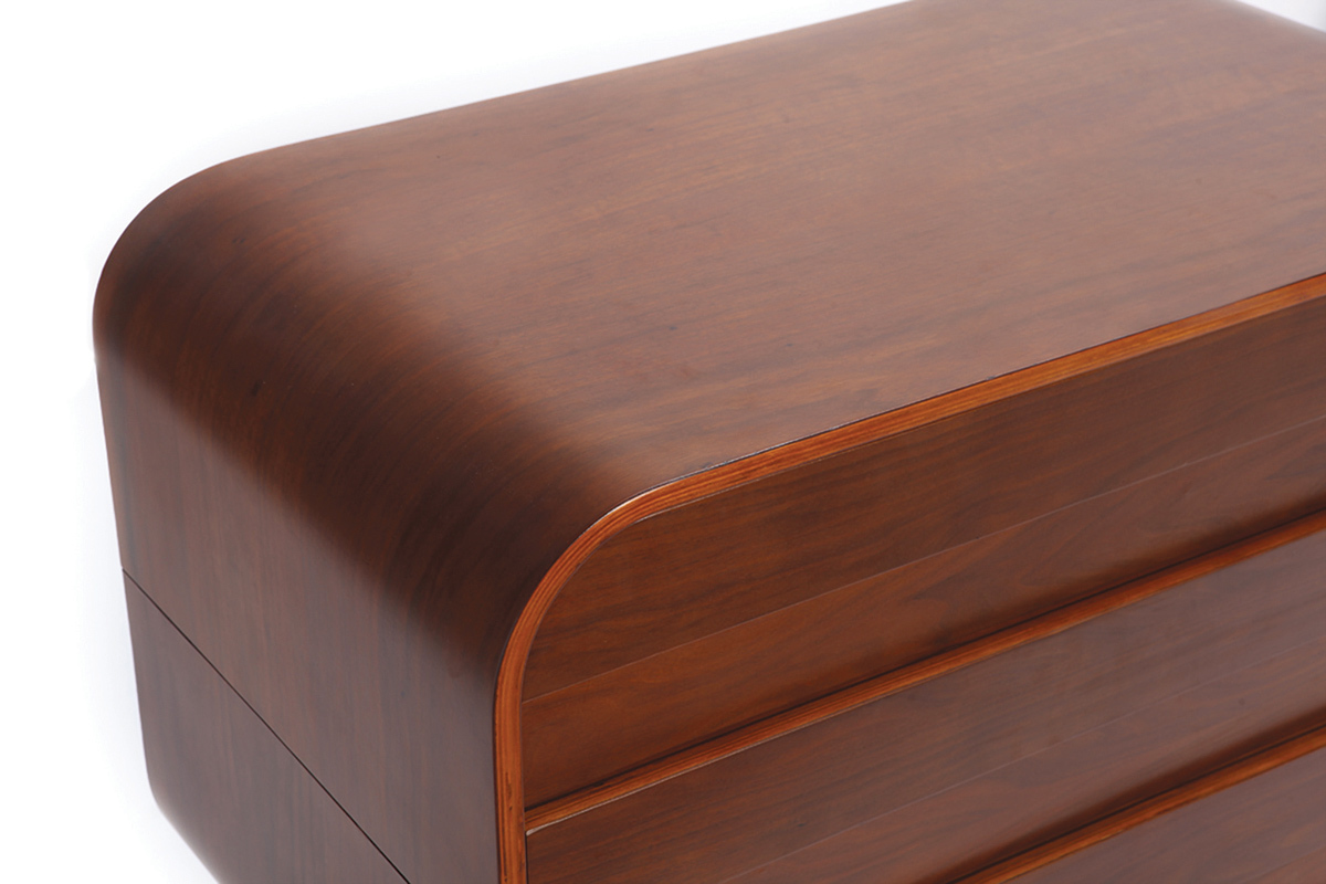 Cassettiera design noce 3 cassetti BJORG
