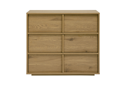 Cassettiera finitura legno chiaro quercia 3 cassetti L90 cm LOTHAIRE
