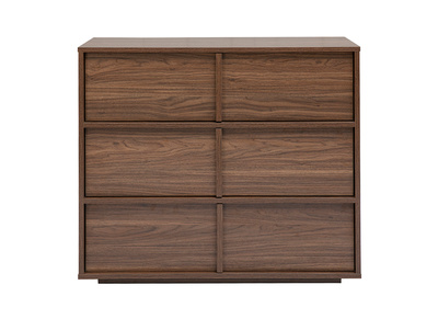 Cassettiera finitura legno scuro noce 3 cassetti L90 cm LOTHAIRE
