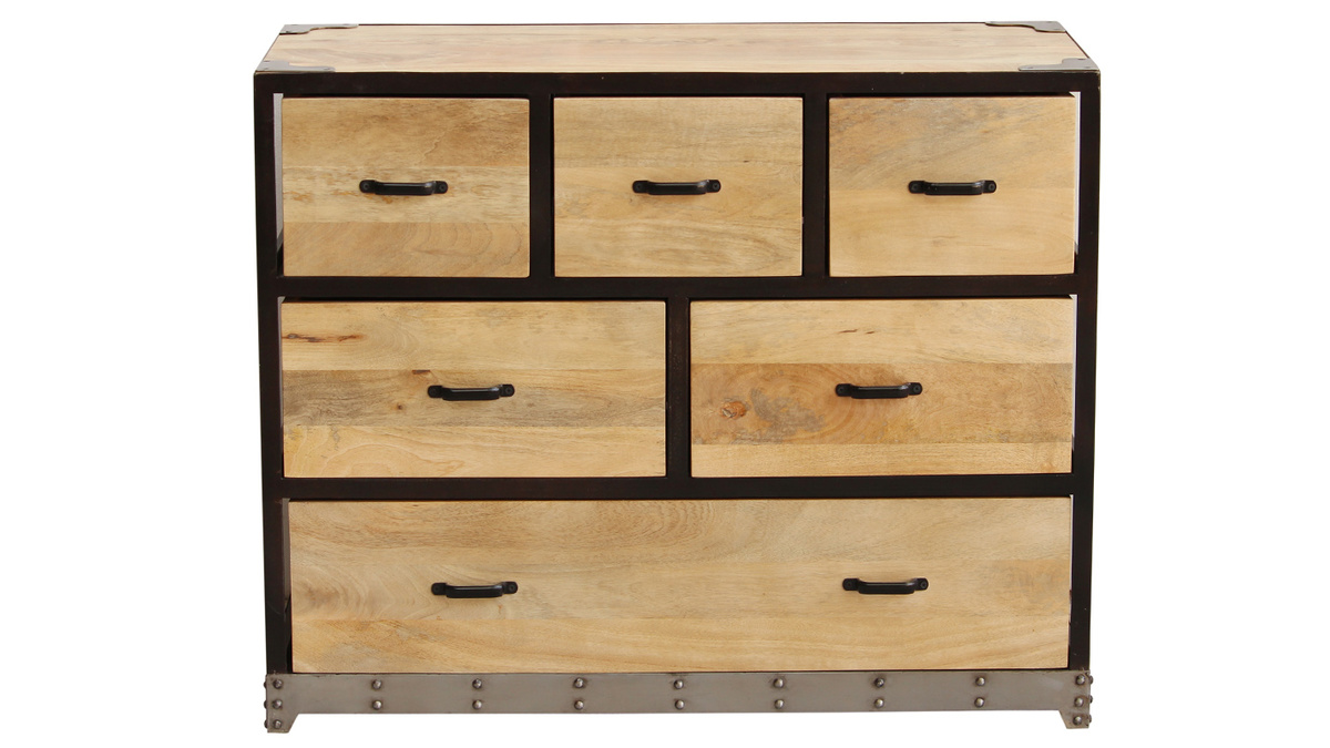 Cassettiera industriale legno massiccio INDUSTRIA