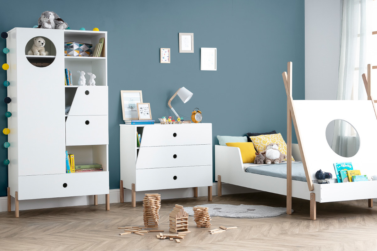 Cassettiera scandinava bambino bianca TIMEHLO