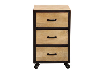 Cassettiera scrivania industriale legno massiccio INDUSTRIA