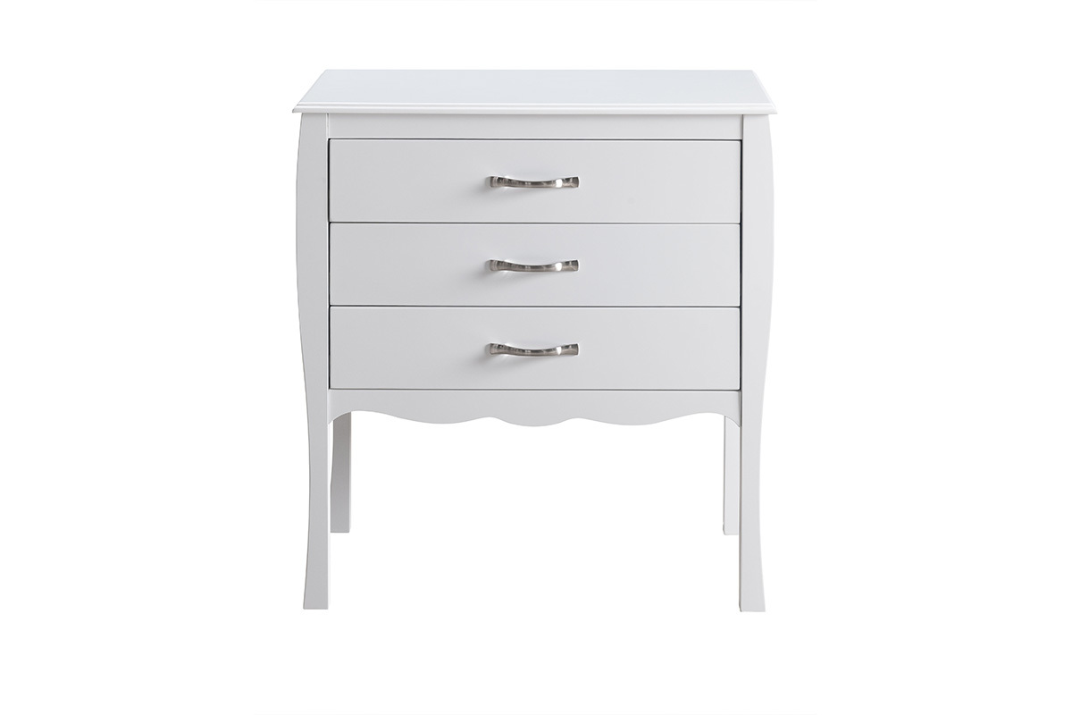 Cassettone design barocco Bianco 3 cassetti MARGOT