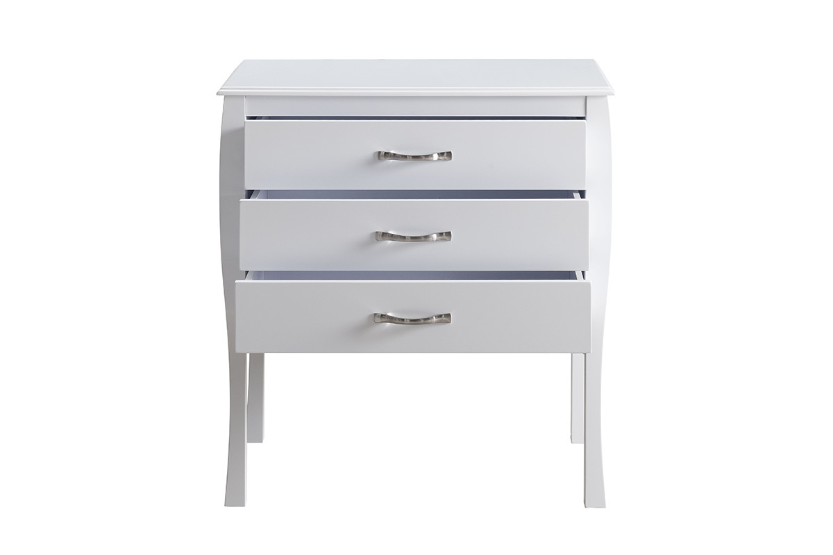 Cassettone design barocco Bianco 3 cassetti MARGOT